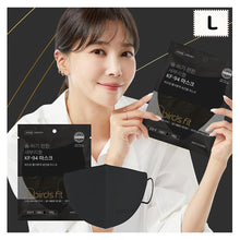 Load image into Gallery viewer, BIRDS FIT KF94 LARGE BLACK MASK