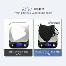 Load image into Gallery viewer, BIRDS FIT KF94 LARGE WHITE MASK