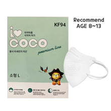 Load image into Gallery viewer, ICOCO KF94 SMALL-L WHITE KIDS MASK
